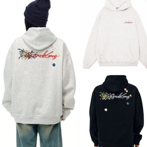 (网络图慎用有大货) 刺绣卫衣情侣连帽套头卫衣-X7715-P60,男装卫衣,星座313B