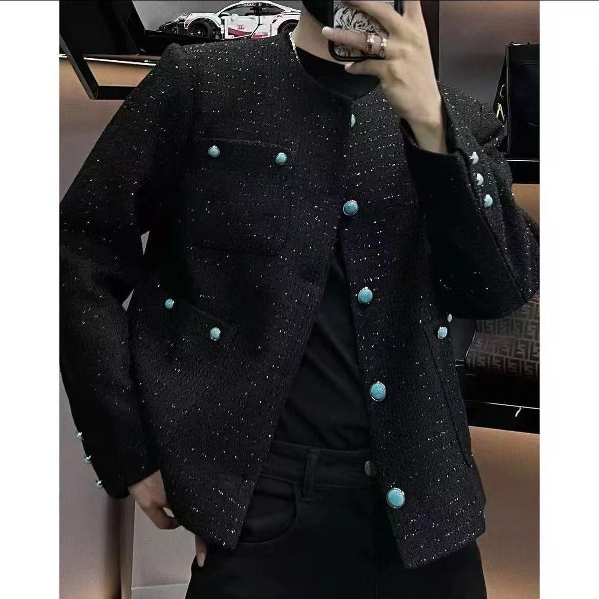 (网络图慎用有大货)小香风男圆领个性扣子短款外套313B-J77-P135,男装夹克,星座313B