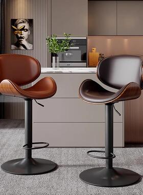 吧台椅升降旋转现代简约靠背吧凳家用前台酒吧椅子时尚高脚凳子