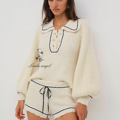 forloveandlemons毛针织衫蝴蝶结