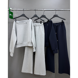 新款 两件套套装 欧货一字领卫衣 时尚 松紧腰休闲裤 欧洲站2026春季