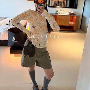 2026春新款 深圳南油韩系简约趣味印花减龄显瘦长袖 T恤