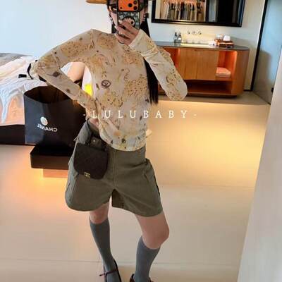 深圳南油韩系简约趣味印花减龄显瘦长袖T恤 2026春新款