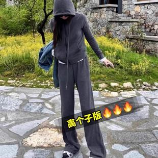 欧洲站运动套装2026春季新款欧货连帽卫衣直筒裤两件套女
