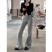 小众甜辣百搭显瘦显腿长微喇羊绒裤 欧洲站2025秋冬新款 设计师款