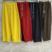 欧洲站2025秋冬松紧腰纯色抽绳加厚香蕉裤 显瘦百搭休闲裤 女