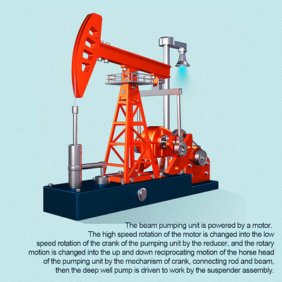 抽油机采油机模型全金属石油仿真拼装电动油田磕头机玩具