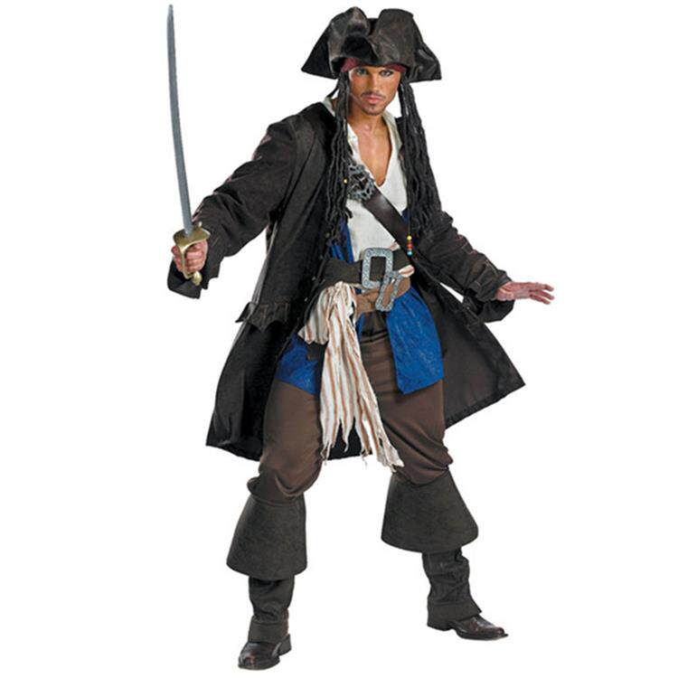 化妆舞会万圣节服装cos杰克船长服成人男海盗服装 加勒比海盗服装