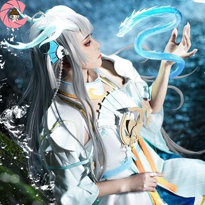 王者荣耀cos服西施游龙清影cosplay衣服动漫假发龙角龙珠古装全套