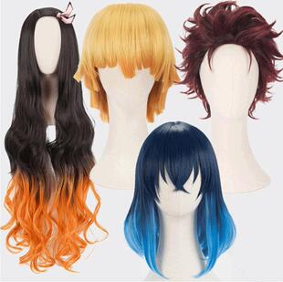 鬼灭之刃cos假发祢豆子cos假发蝴蝶忍灶门炭治郎我妻善逸富冈义勇