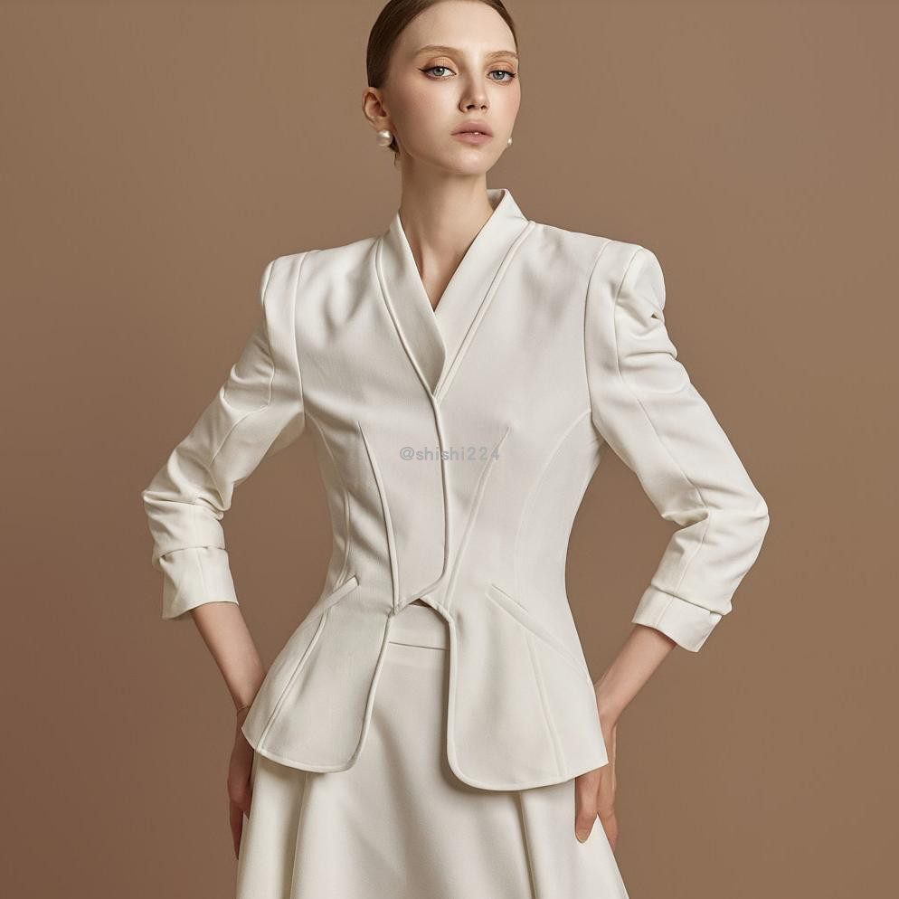 韩国直邮DINT正品代购两侧袋前开叉肩垫和服领修身夹克外套