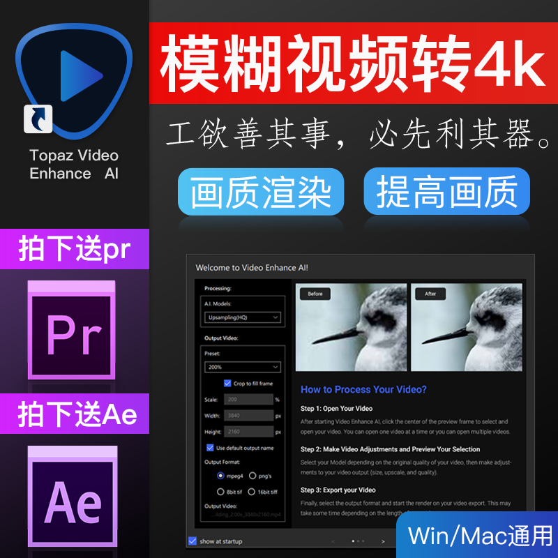 Topaz Video Enhance AI video Picture Promote reduction 8k Non destructive details repair Old movie detailsin the Business affairs/Design Services, Design Services, Design Material/Source Files category - from Buy2taobao.com to provide professional Taobao agent buy service