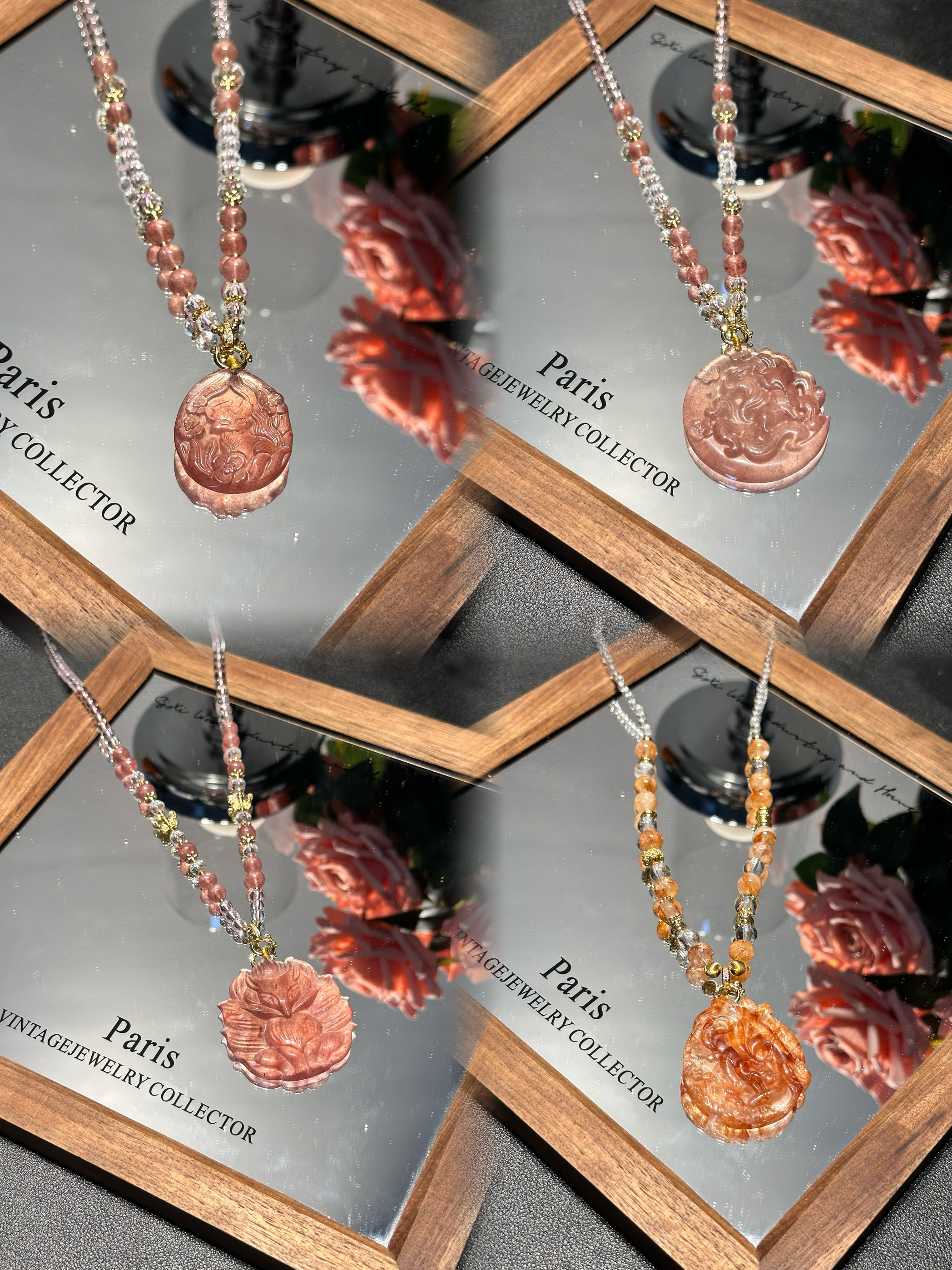 狐牌合集•天然粉水晶草莓晶紫水晶白水黄水晶狐牌毛衣链吊坠项链,饰品/流行首饰/时尚饰品新,颈饰,淘宝优惠券,粉丝福利购,淘宝优惠卷