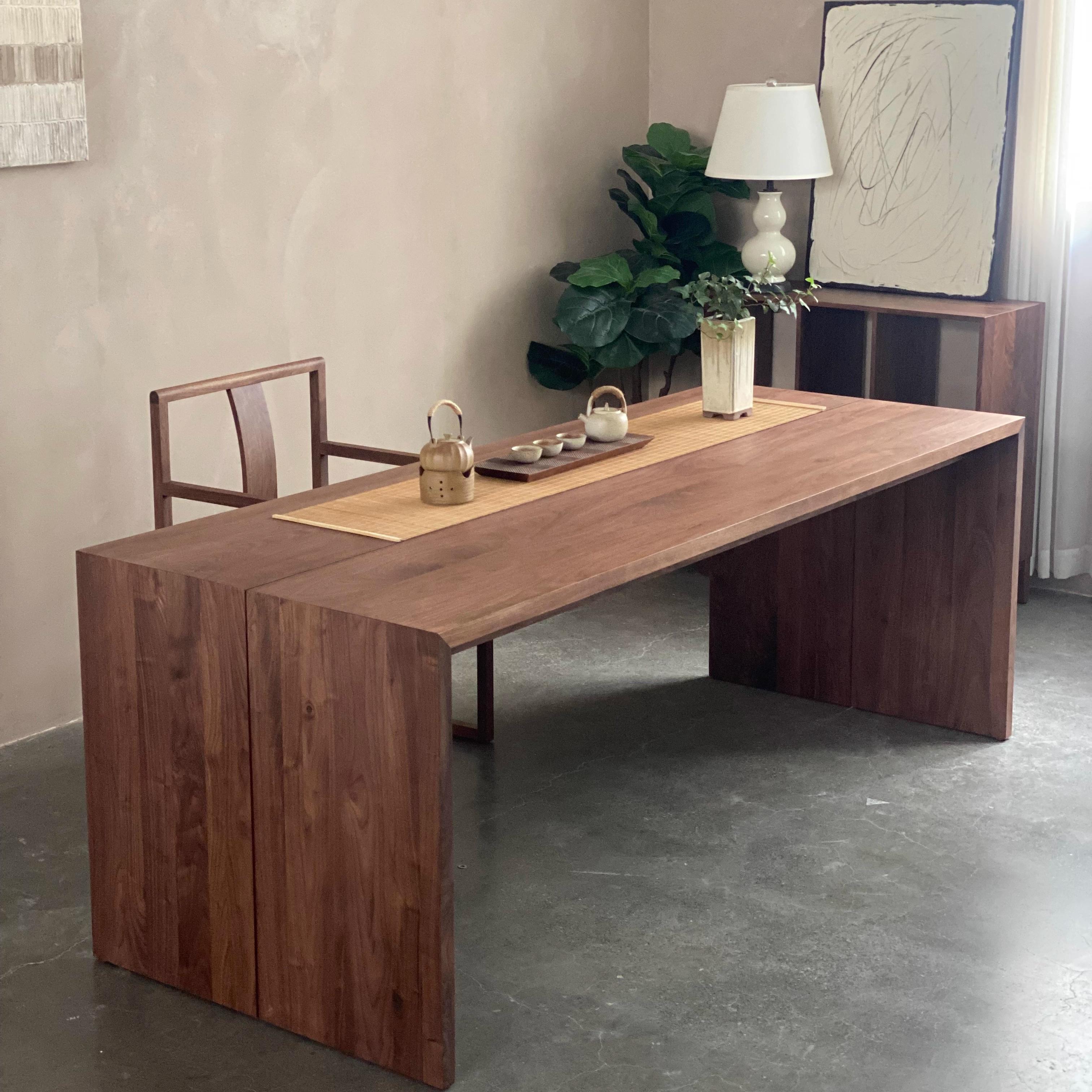 新中式乌金木茶桌椅泡茶全实木办公两用实木现代茶台家用茶室家具