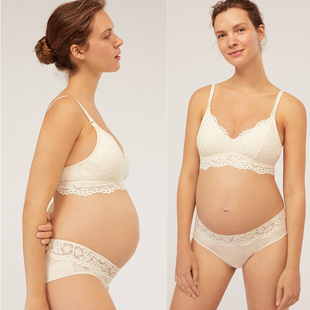 哺乳文胸夏季超薄款白色拍照写真女怀孕期孕妇内衣聚拢防下垂纯棉