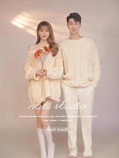 情侣写真摄影慵懒风毛衣室内简约小清新拍照主题服装 新款 影楼韩式