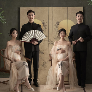 影楼主题孕妇照服装时尚唯美小清新抹胸礼服孕妈大肚拍照摄影衣服