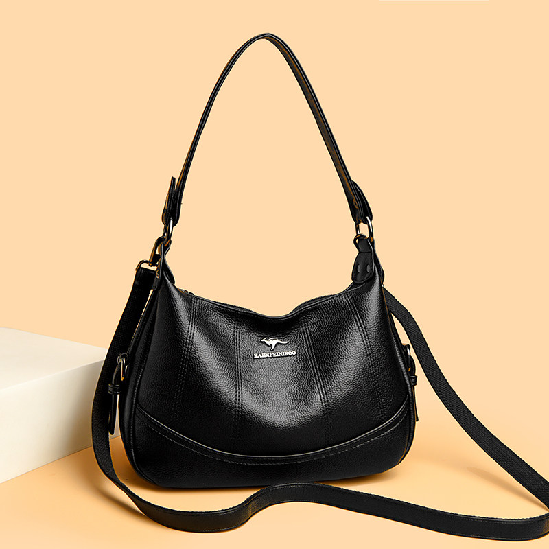 品牌真皮女包斜挎单肩包包2026秋冬新款女士饺子包妈妈包大容量软
