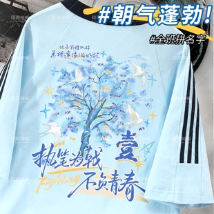 班服定制纯棉短袖t恤青春毕业季学生运动会活动励志初高中生班服