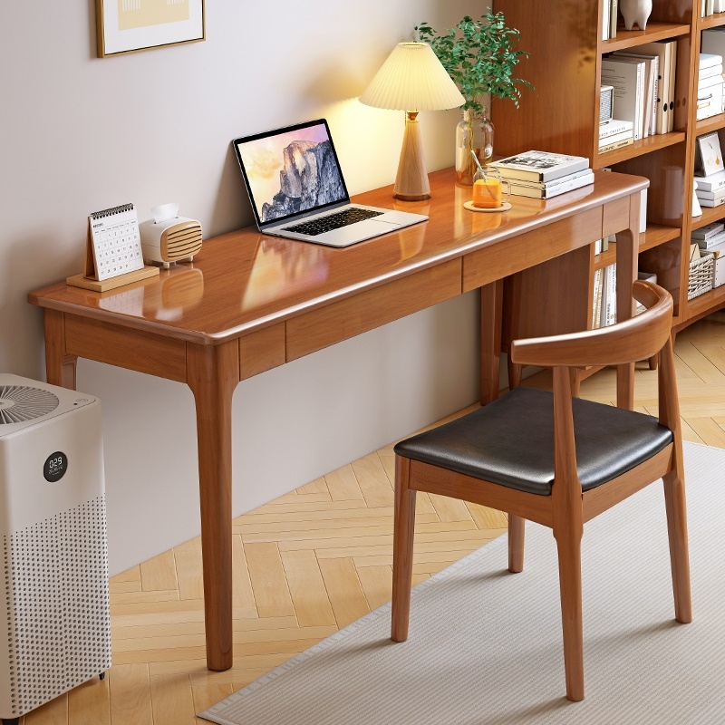 实木书桌家用现代简约办公桌电脑桌卧室学习桌小户型学生写字桌子