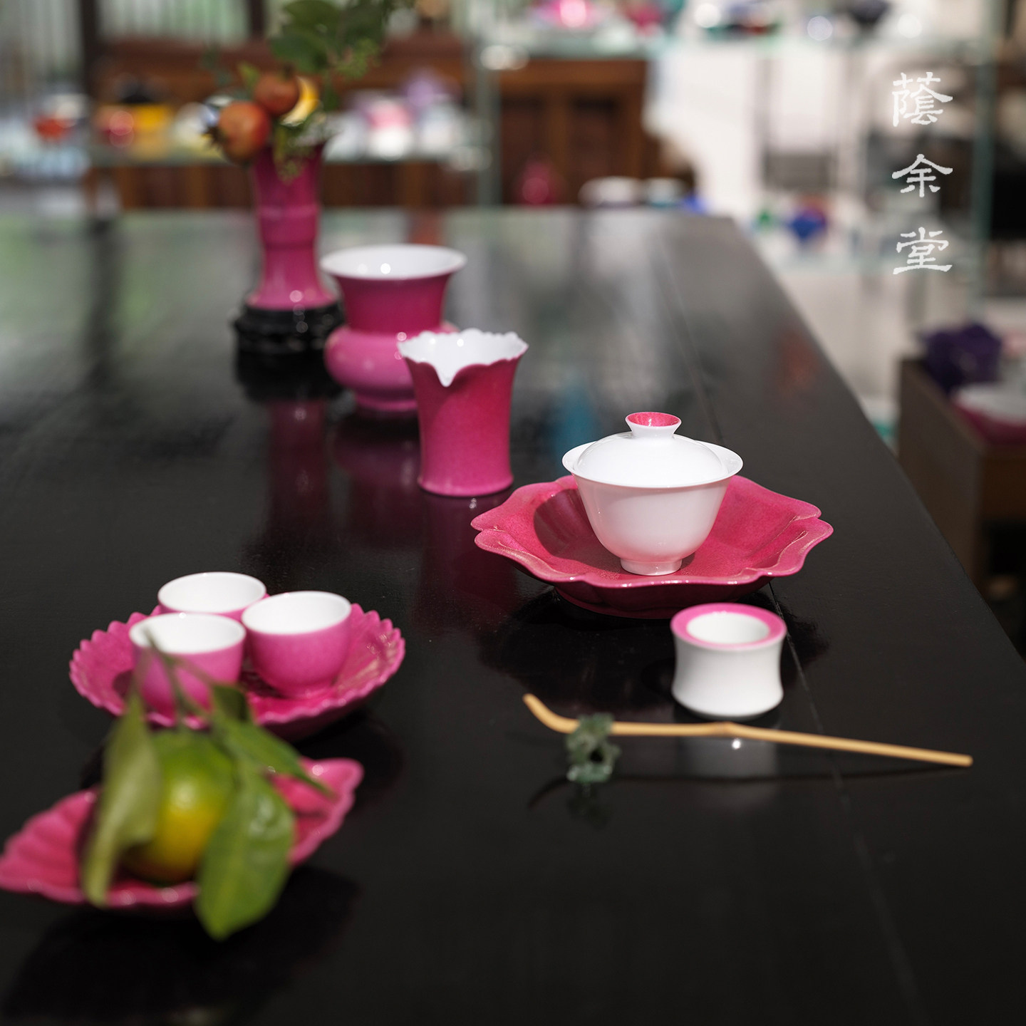 荫余堂胭脂水点绛盖碗泡茶利器工盖碗