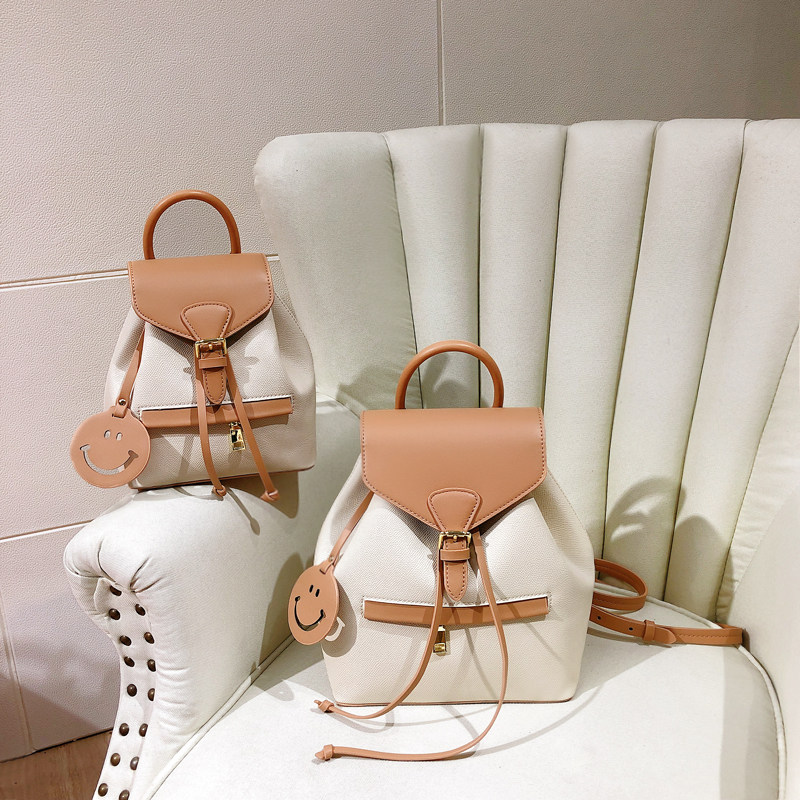NICHE DESIGN CONTRASTING HIGH TEXTURE BACKPACK WOMENS 2023 FASHION NEW KOREAN VERSION WOMENS BAG COMMUTER TRAVEL BACKPACK