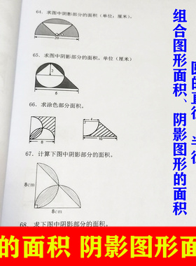 六年级数学上册圆的面积组合图形面积半径单位换算周长直径计算题