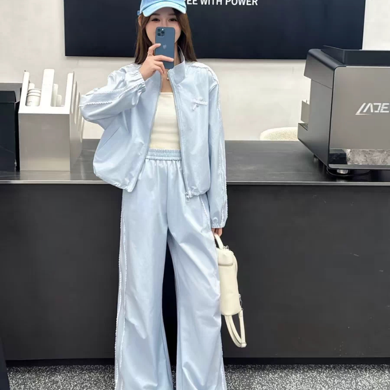 休闲运动套装女2026春季新款炸街时尚洋气时髦高级感阔腿裤两件套