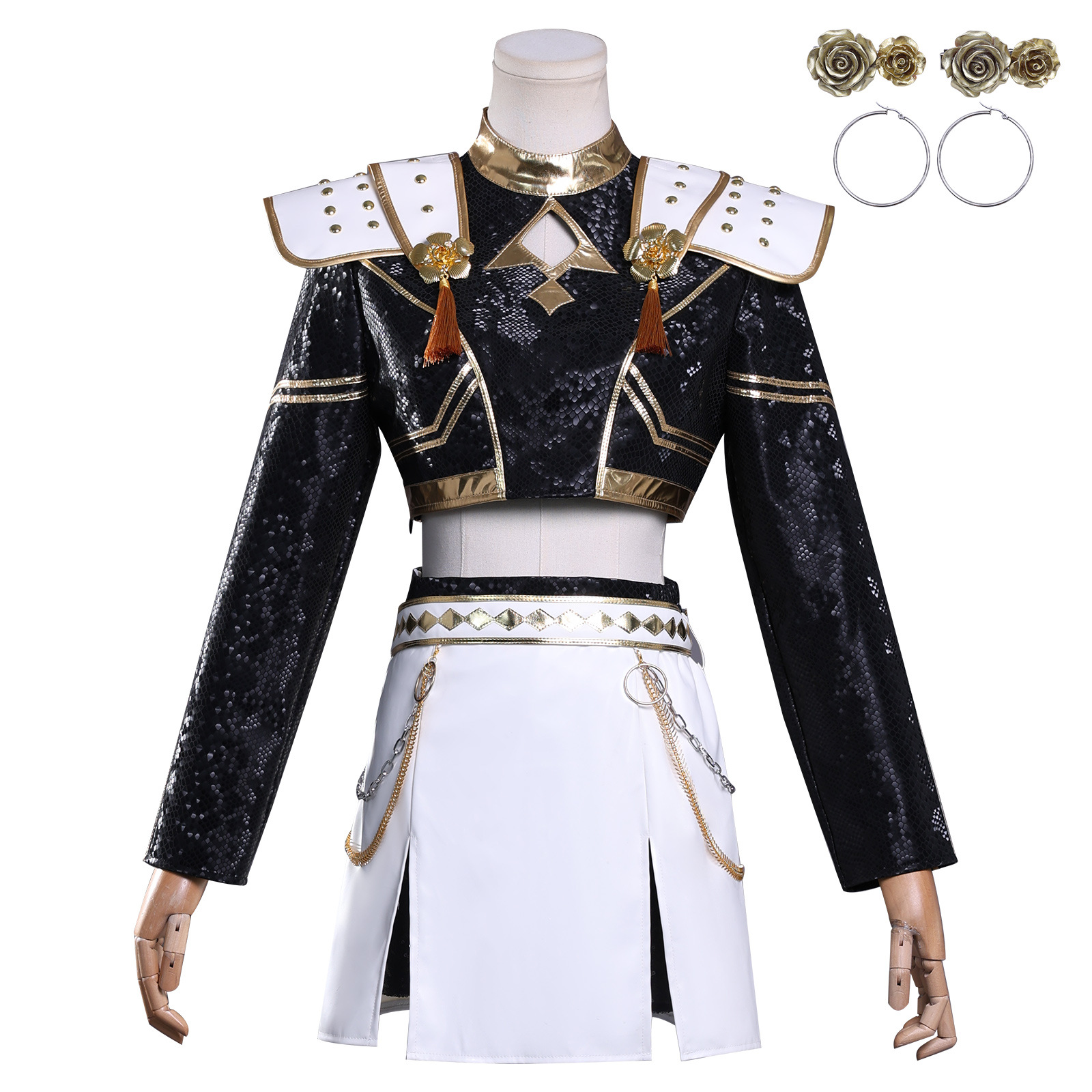 K-POP猎魔女团打歌服黑金款佐伊佐伊黑皮动漫cosplay角色扮演