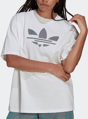 Adidas/阿迪达斯正品三叶草 女子圆领宽松运动短袖H35894
