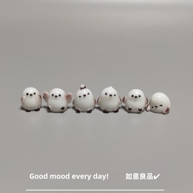 Good mood!可爱山雀萌粒微景观小鸟桌面小摆件工位解压治愈小礼物