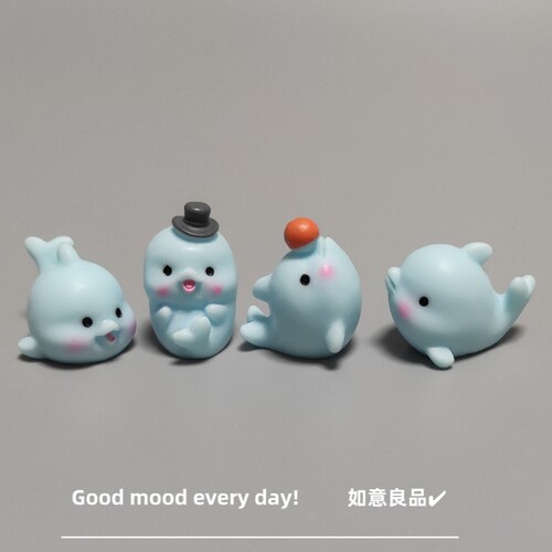 Good mood! 可爱小海豚微景观小摆件 水族馆装饰品解压治愈小礼物