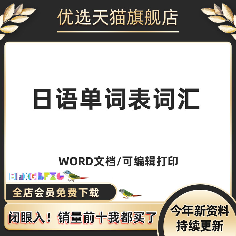 日语单词表词汇表背N1N2N3N4自学excel可编辑电子版资料学习教育