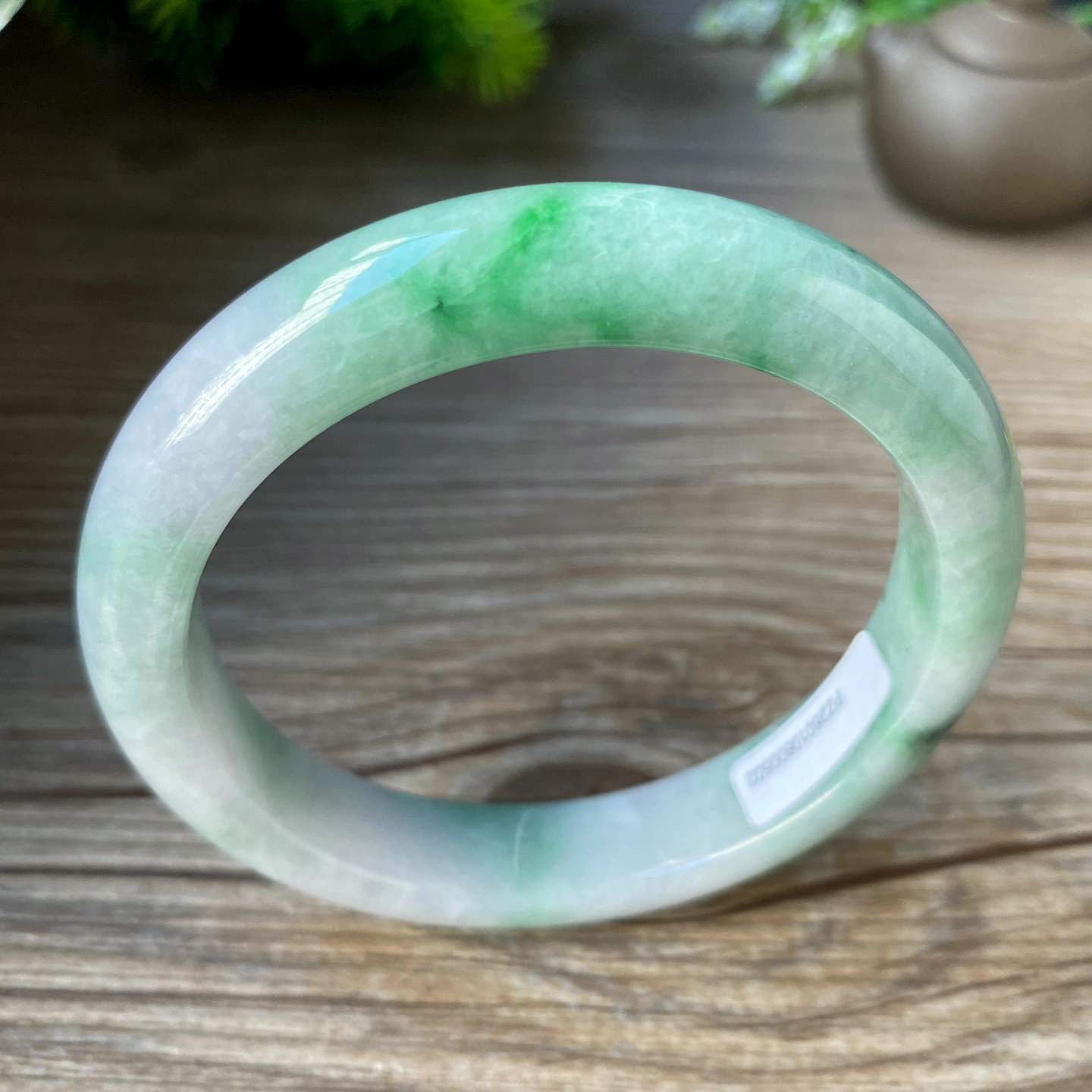 老坑a货翡翠手镯白底青阳绿飘花58正圈带证书天然缅甸玉镯子0502,珠宝/钻石/翡翠,手镯,淘宝优惠券,粉丝福利购,淘宝优惠卷