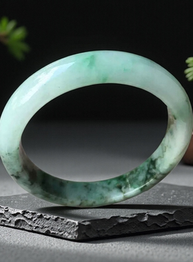 老坑翡翠手镯a货62mm特大号飘花绿色证书天然正品缅甸玉镯子0250