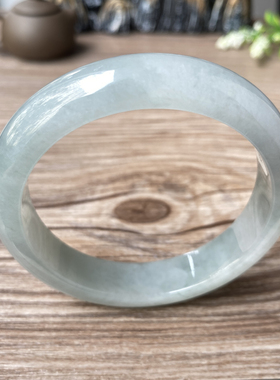 老坑a货翡翠手镯57mm冰种淡绿色晴水证书天然正品缅甸玉镯子0045