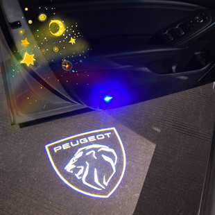 汽车货物标致5008 4008 508408可充电无线迎宾灯门投影环境光传感