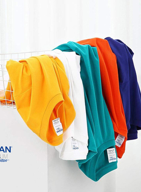 GILDAN吉尔丹76000圆领纯色大码打底衫男短袖纯棉大童T恤女印花潮