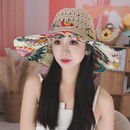 夏天遮阳渔夫帽女2026新款波西米亚风女式太阳帽子防紫外线遮阳帽