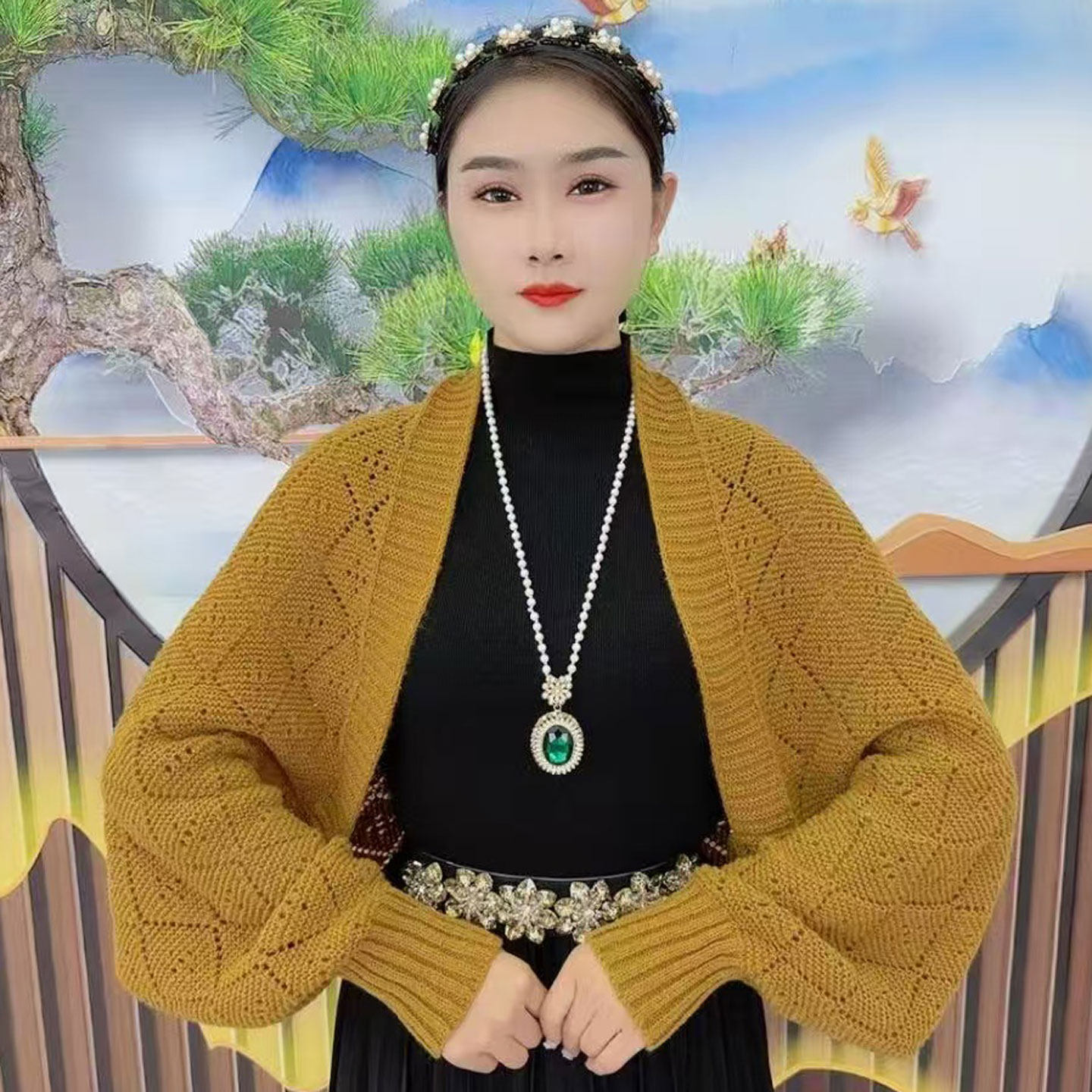 春秋针织披肩女外搭保暖宽松开衫