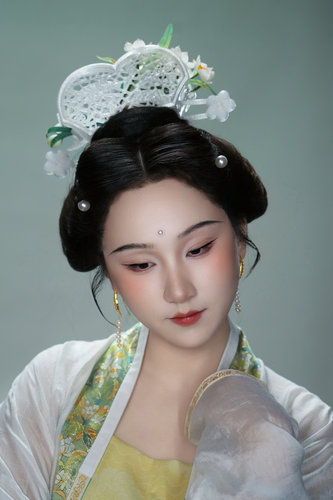 时春居汉服配饰宋代发冠3d打印镂空《冰裂梅花》