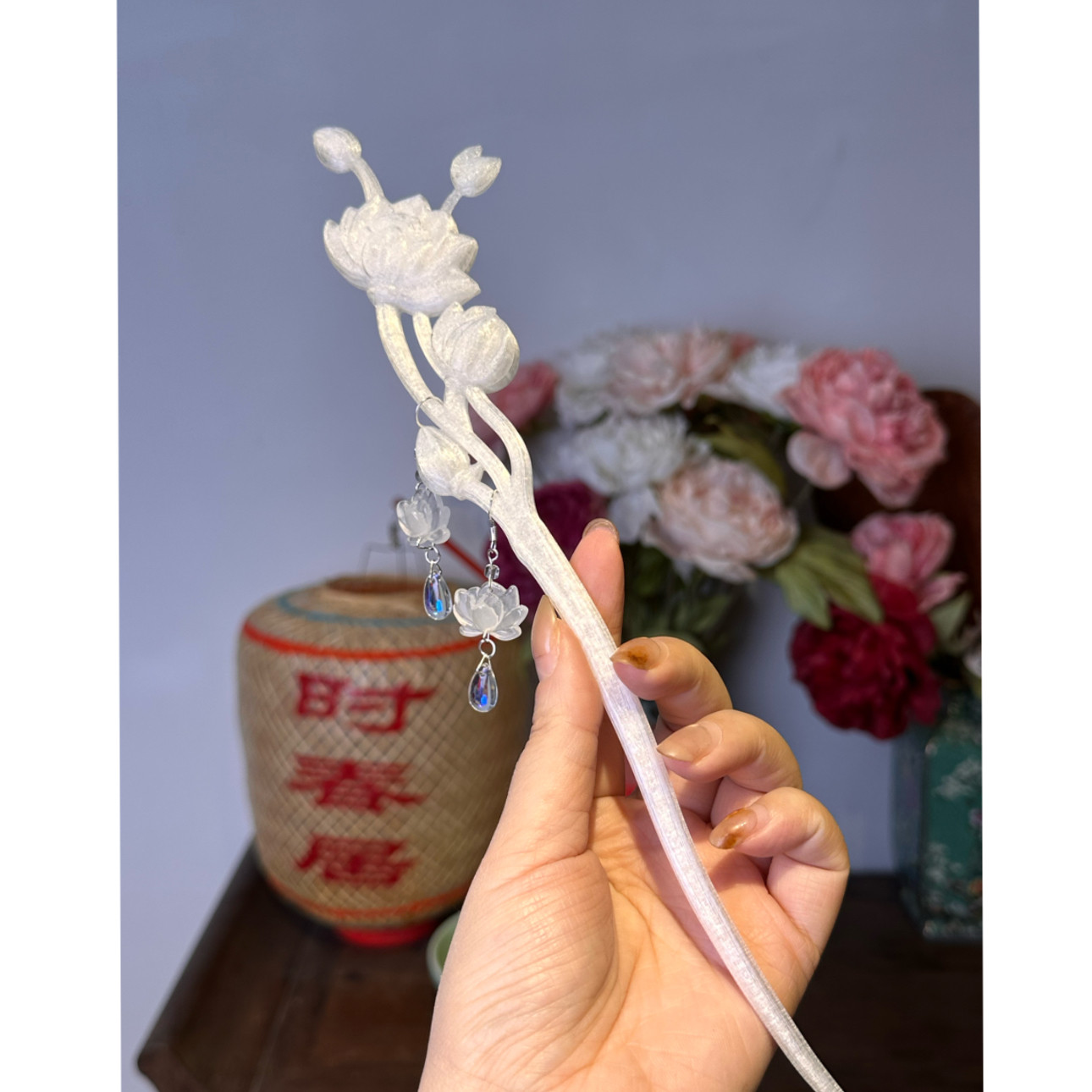 时春居汉服配饰古风发饰3d打印发簪双面《荷花簪》,模玩/动漫/周边/娃圈三坑/桌游,古风/国风配饰,淘宝优惠券,粉丝福利购,淘宝优惠卷