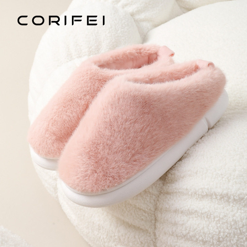 CORIFEI家丽芙毛绒秋冬家居室内加绒毛毛保暖女士棉拖鞋DS-32704,女鞋,包头拖,淘宝优惠券,粉丝福利购,淘宝优惠卷