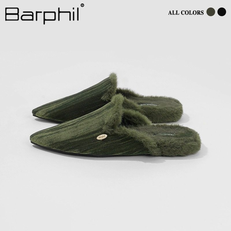 加厚毛毛鞋女士拖鞋室内居家秋冬棉拖防滑耐磨法式穆勒可外穿