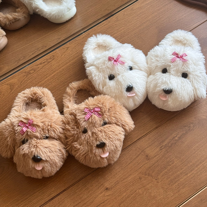 马尔济斯卡通棉拖鞋女秋