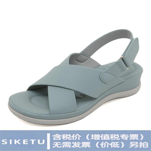 思可图JS554-5夏季2025甜美凉鞋女时尚大气外贸大码厚底鞋沙滩凉