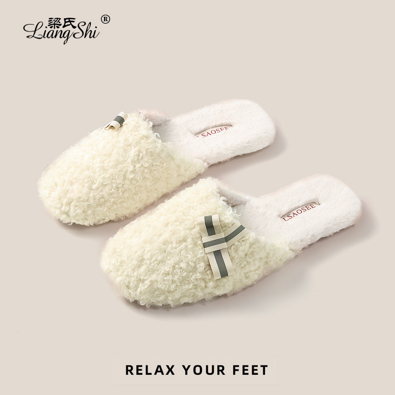 梁氏淑女可爱蝴蝶结毛绒