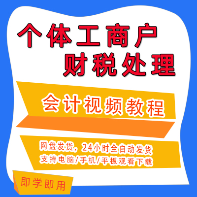 个体工商户财税处理会计实操视频教程资料真账实操资料课件A18