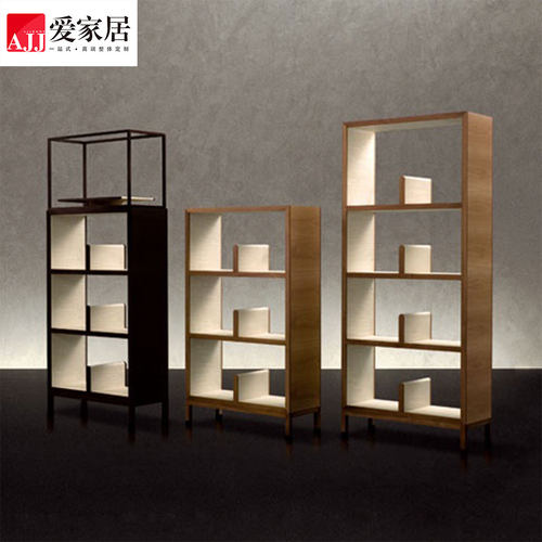 爱家居实木格子收纳博古架