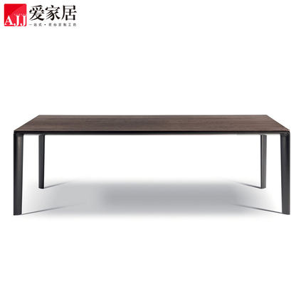 爱家居轻奢意式黑色餐桌 现代大理石长餐桌现代简约长方形餐台P09
